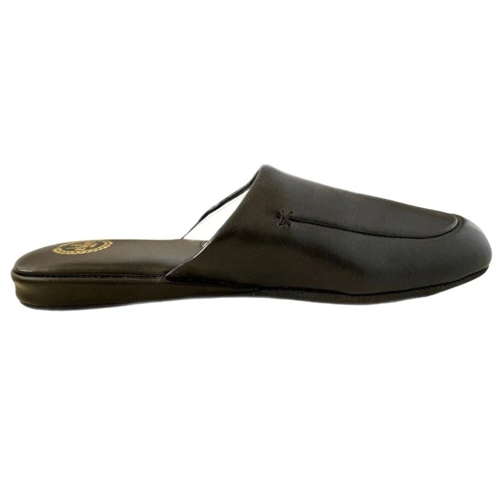 L.B. Evans 1804 Duke Black Slip On Padded Leather Slippers Men’s Size 10.5M